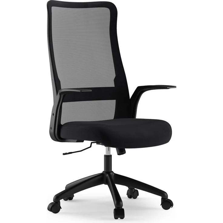 SENSE7 ergonomischer Bürostuhl Juno, Office Chair mit Wippfunktion, Armlehnen, Bürosessel mit atmungsaktiver Rückenlehne, Computerstuhl bis 130kg, Drehstuhl aus Mesh, Rückenschonend, schwarz – Bild 1