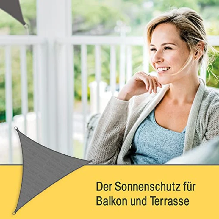 Sol Royal SolVision HS9 - Sonnensegel dreieckig 3,6 x 3,6 x 3,6 m HDPE Atmungsaktiv & UV Schutz Sonnenschutz für Terrasse, Balkon, Pool und Garten – Sonnensegel 360 x 360 x 360 cm Schattennetz Anthrazit – Bild 11