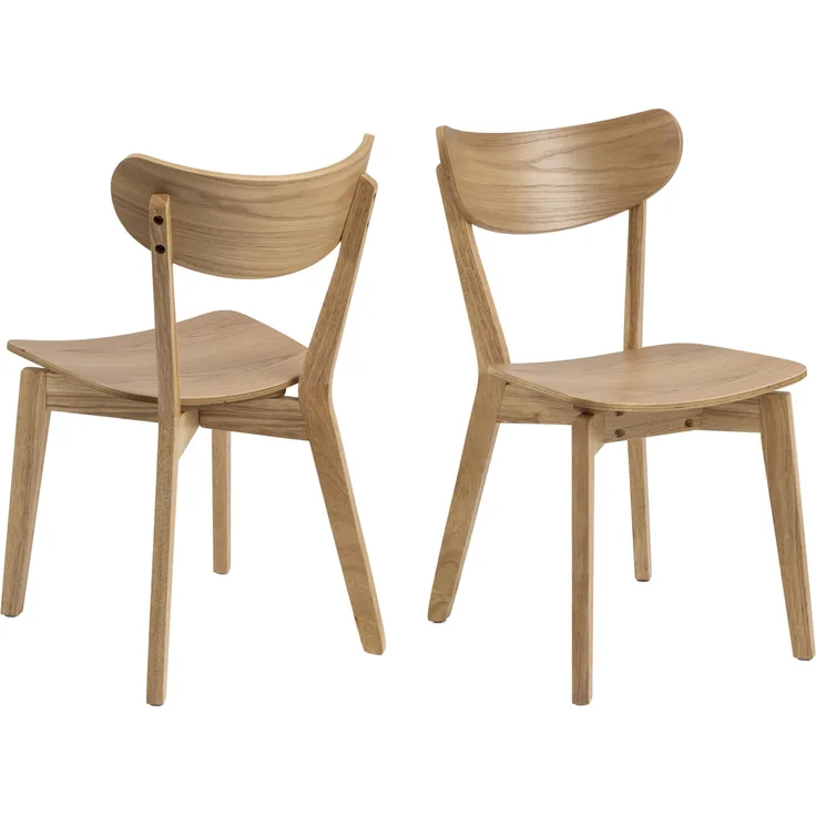 Esszimmerstuhl >Roanne< (2-er Set) in Eiche - 45x79,5x55 (BxHxT)