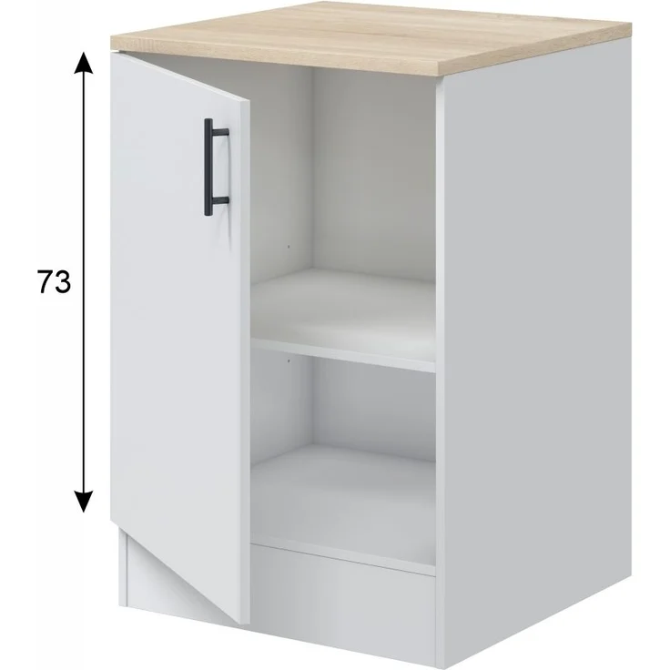 Miniküche >KIRA< in Weiß / Eiche Dekor - 160x211x60 (BxHxT) – Bild 3