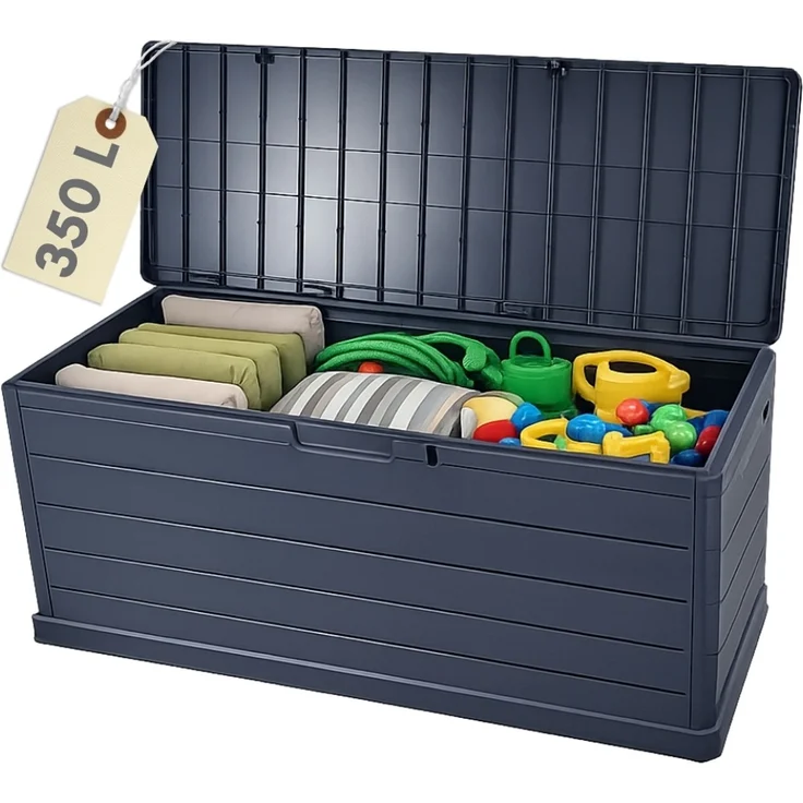 Gartenbox Wetterfest Outdoor Möbel Box Gartenauflagen Gartentruhe Auflagenbox Wasserdicht Kissenbox Groß Aufbewahrungsbox Garten Gartenkiste Terrassenschrank 350 L – Bild 1