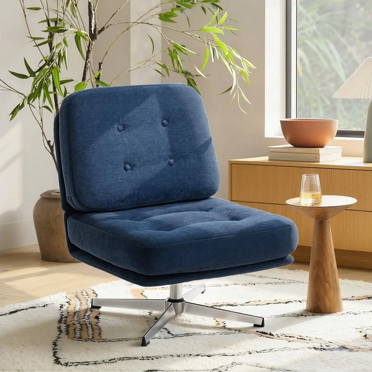 HOMCOM Relaxsessel breiter Loungesessel (Moderner Polsterstuhl, 1-St, Sessel), 360° drehbar, extra breiter Sitz – Bild 5