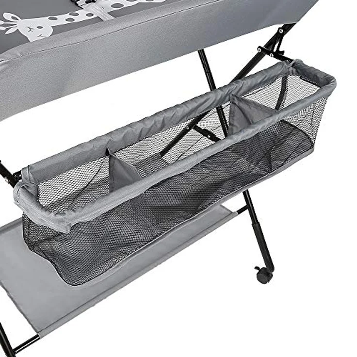 OHMG Baby Wickelkombi Klappbare Wickelkommode,Wickeltisch mit Rollen,Mobiler Wickeltisch mit Wickelauflage,Sicherheitsgurt und Ablagefächern,Wasserdicht und Höhenverstellbar,Stabil – Bild 10