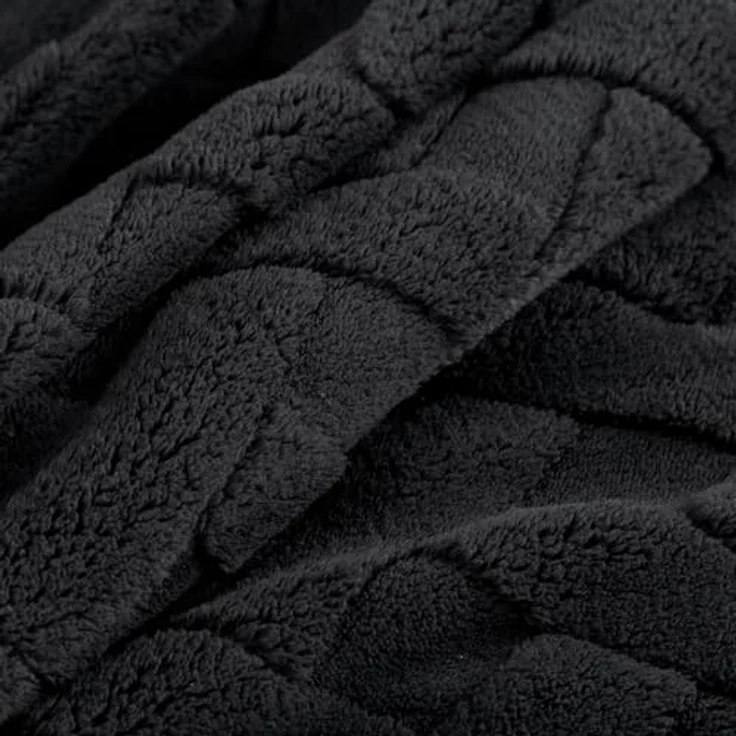 Wohndecke CARO Design91 Karierte Kuscheldecke ideales Geschenk Weiche warme Decke 170X210 cm schwarz – Bild 4