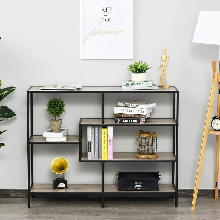 HOMCOM Bücherregal Standregal im industriellen Stil – Bild 2