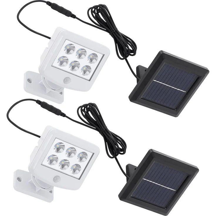 2er Set LED Solarleuchte, weiß, beweglicher Spot, Bewegungsmelder – Bild 1