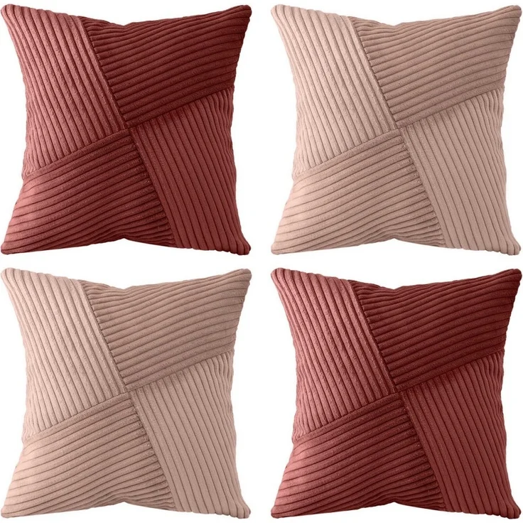 Amilian Kissenhüllen - 4er Set Kissenbezug, Kissenbezüge - Zierkissenbezüge, (4 Stück), 40x40 cm, Kissenhülle für Sofakissen, Dekokissen, Zierkissen, Kissen – Bild 5