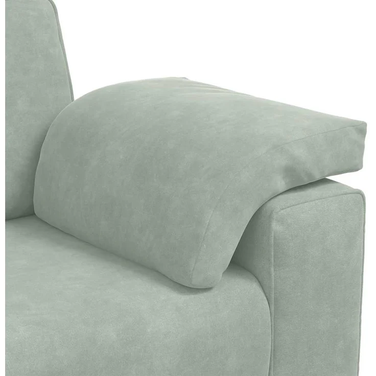 vidaXL 3-Sitzer-Sofa Hellgrau 220x77x82 cm Samt 4105277 – Bild 6