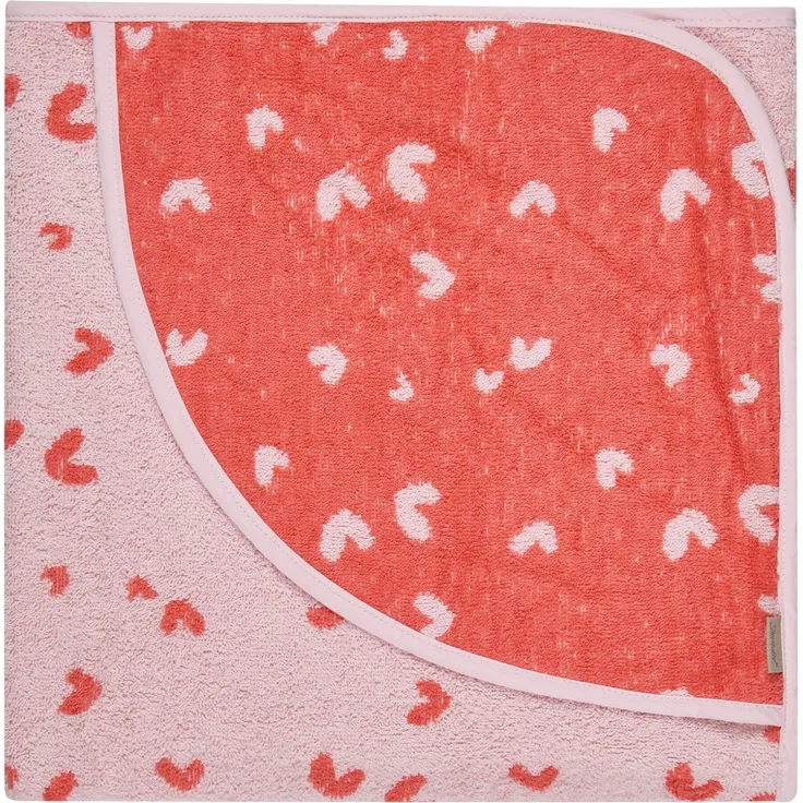 Sterntaler Kapuzenbadetuch Bär Betty, Baby-Badetuch mit Kapuze, saugfähige Baumwolle, Herzchen-Applikation, weich und pflegeleicht, 100×100×0,5 cm, rosa
