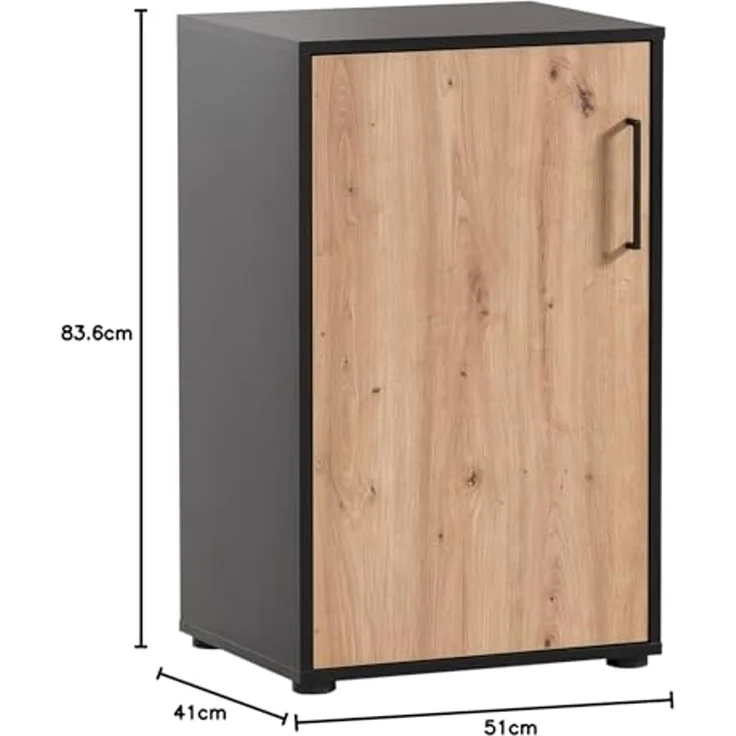 Schildmeyer Aktenschrank Aino 155719, Artisan Eiche Dekor/schwarz matt, 51 x 41 x 83,6 cm – Bild 3