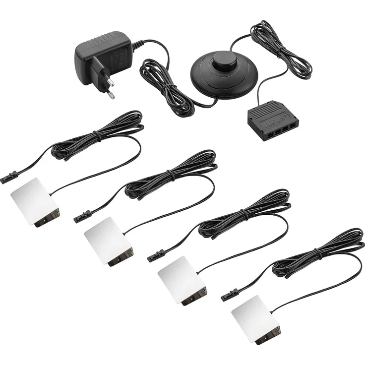 SEBSON Aufbauleuchte LED Vitrinenbeleuchtung 4er Set 12V - Glaskantenbeleuchtung warmweiß