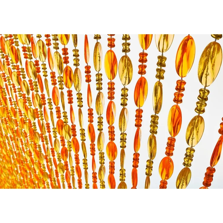 Kobolo Türvorhang Dekovorhang ORANGE Kunststoff orange und gelb (1 St), Ösen – Bild 6