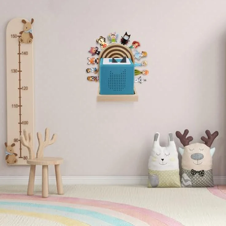 Givilio Tonie Shelf Lunette for Toniebox Starter Mounted, Magnetic Wooden Floating Shelves Compatible with Toniebox Player Figures Storage Tonie Shelvies – Bild 6
