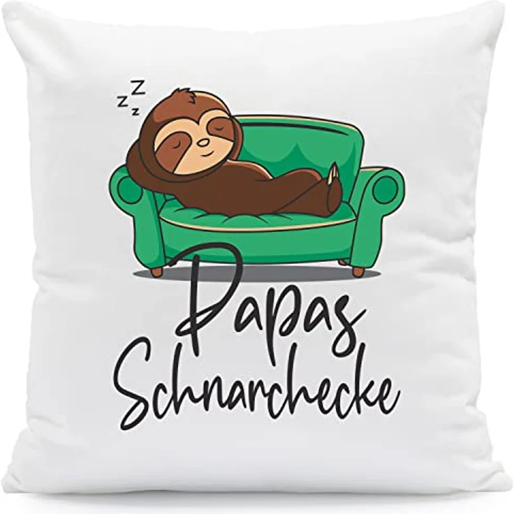 GRAVURZEILE Zierkissen mit Motiv - Schnarchecke - Lustiges Geschenk -, starke Farben ohne verblassen, Maschinenwäsche - Papa - mit Füllung – Bild 2