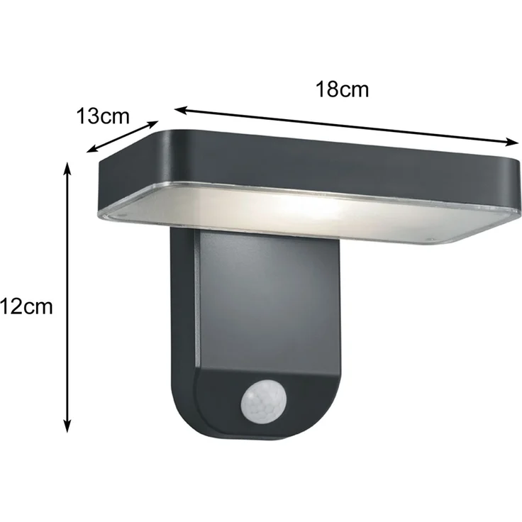 LED Solar Wandleuchte 2er Set Außenleuchten mit Bewegungsmelder in Anthrazit – Bild 4