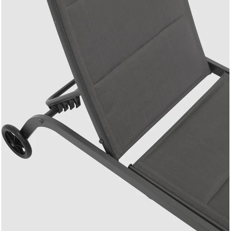 DEGAMO Rollliege RIVA, Metall anthrazit, Bezug Kunstgewebe gepolstert grau, verstellbar – Bild 4
