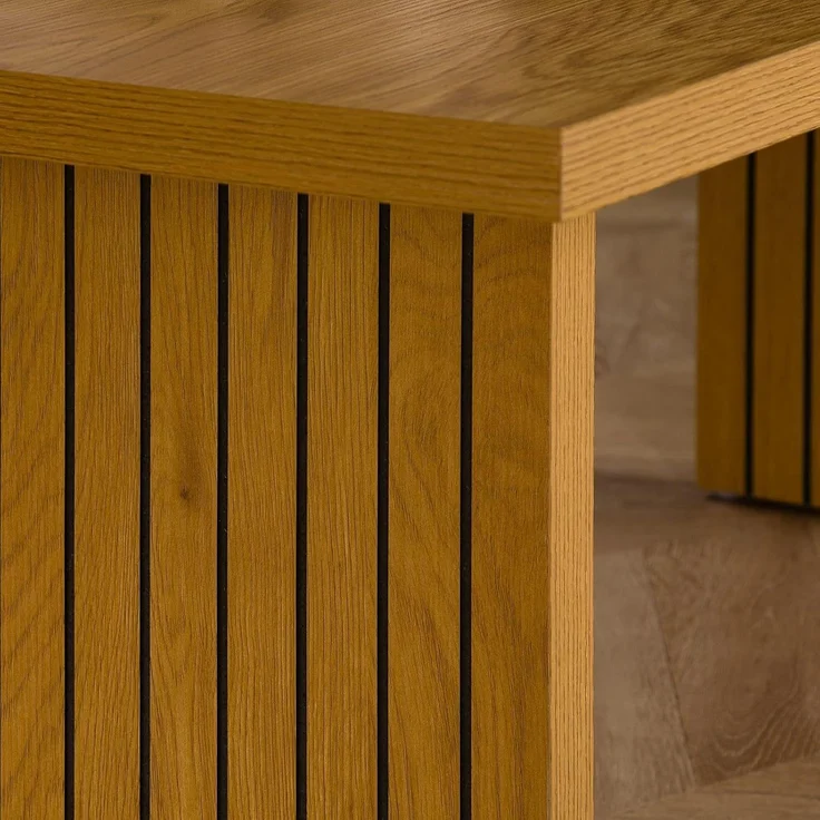 IDIMEX Couchtisch RIKA, Moderner Wohnzimmertisch mit Lamellenbeinen Wildeiche Dekor – Bild 5