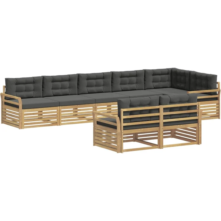 vidaXL Outdoor-Sofagarnitur 8 stk. 8-Sitzer Weiß und Anthrazit 3390687 – Bild 2