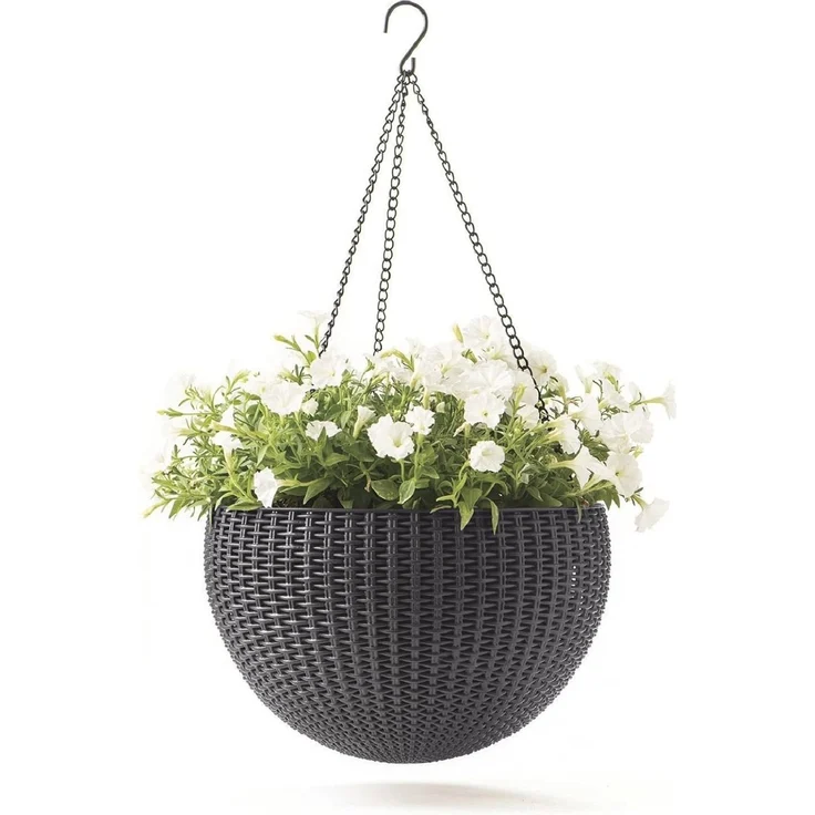 Keter Hängepflanztopf Hanging Sphere Hängeampel Hängetopf Pflanztopf Blumenampel – Bild 2