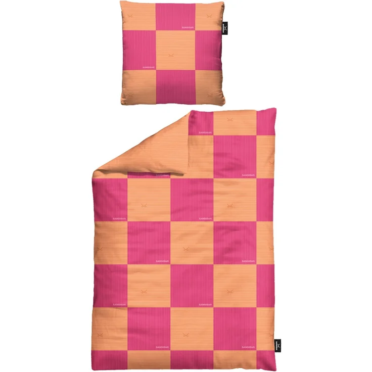 Bettwäsche SANSIBAR Satin BL 155x220 cm orange Bettbezug Bettzeug