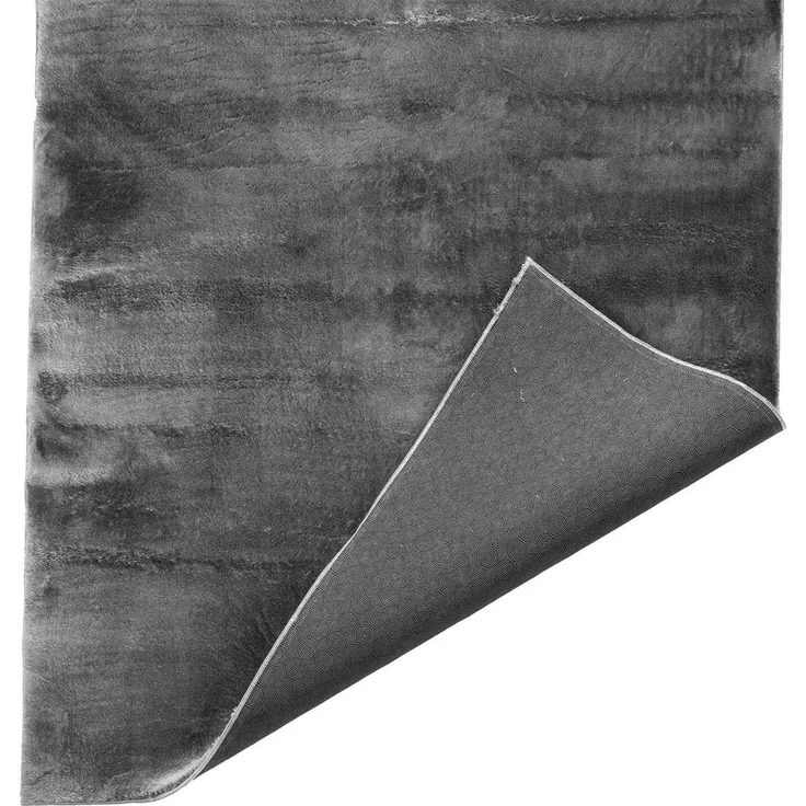 merinos Teppich LOFT, Anthrazit, 160 x 220 cm, Polyester, Uni, rechteckig, Höhe: 19 mm, rutschhemmend – Bild 2