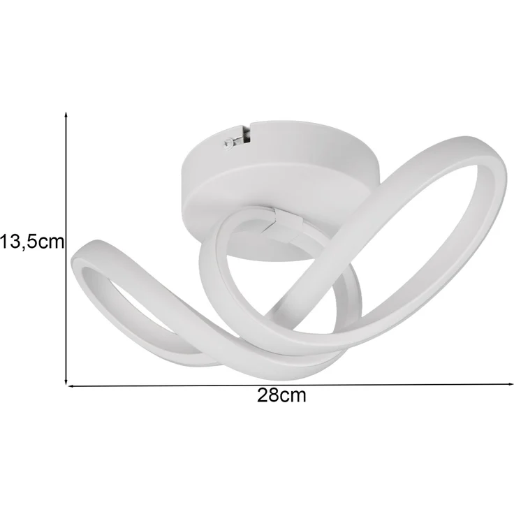 LED Decken- und Wandleuchte RUSA Metall in Weiß, Breite 28cm – Bild 3