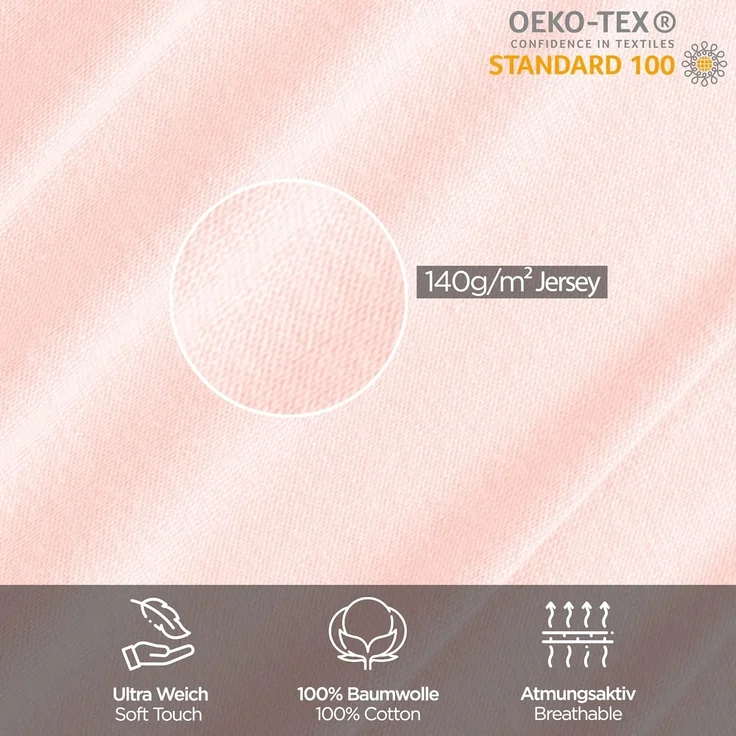 Livessa Bettbezug 140x200 cm mit Reißverschluss - Bettbezug 140x200 aus%100 Baumwolle Single-Jersey Stoff 140 g/m², Ultra weich und atmungsaktiv, Oeko-Tex Zertifiziert, 13 schöne Farben – Bild 4