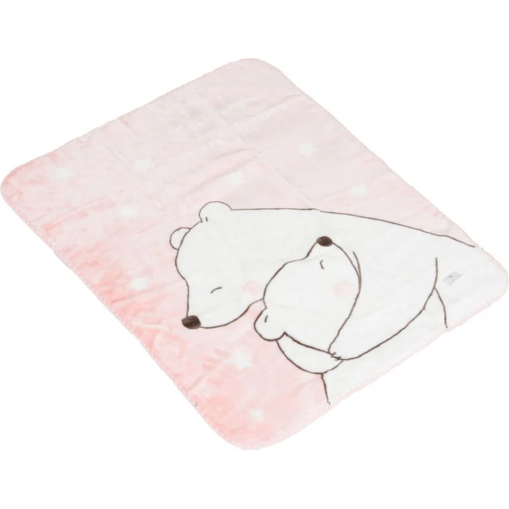 Cangaroo Babydecke 110 x 80 cm Softy Sweet Bärenmotiv Kuscheldecke Schmusedecke rosa – Bild 1