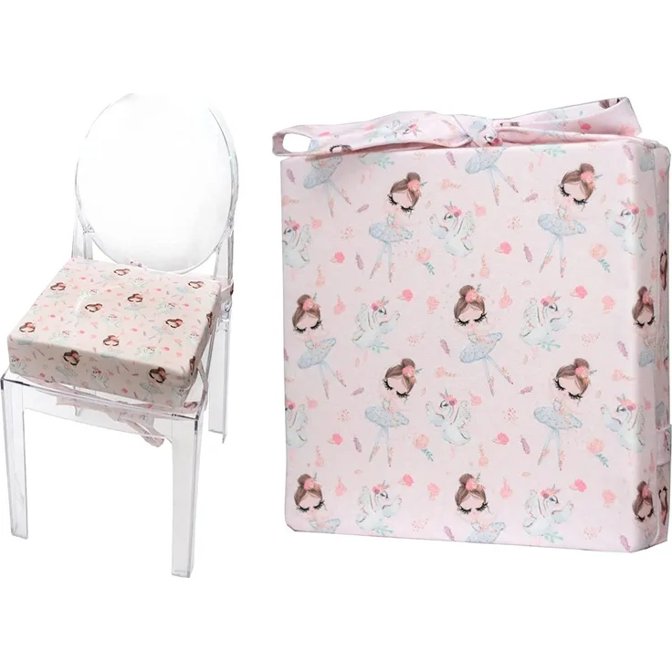 Emi&Sam SITZKISSEN Sitzerhöhung für Kinder Stuhlkissen Kinderstuhl Hochstuhl Tragbar Baby Kind Stuhl Kissen (2. Ballerina)