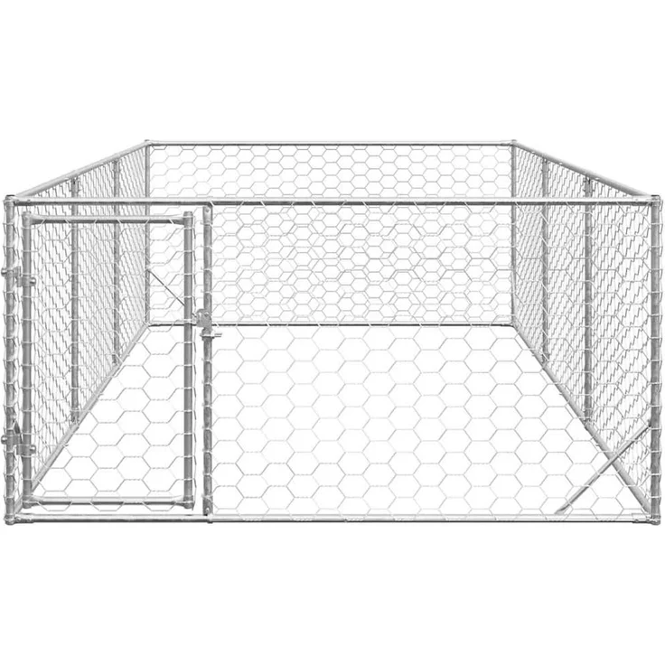 vidaXL Outdoor-Hundezwinger mit Tür 2 x 4 x 1 m Verzinkter Stahl 4105412 – Bild 3