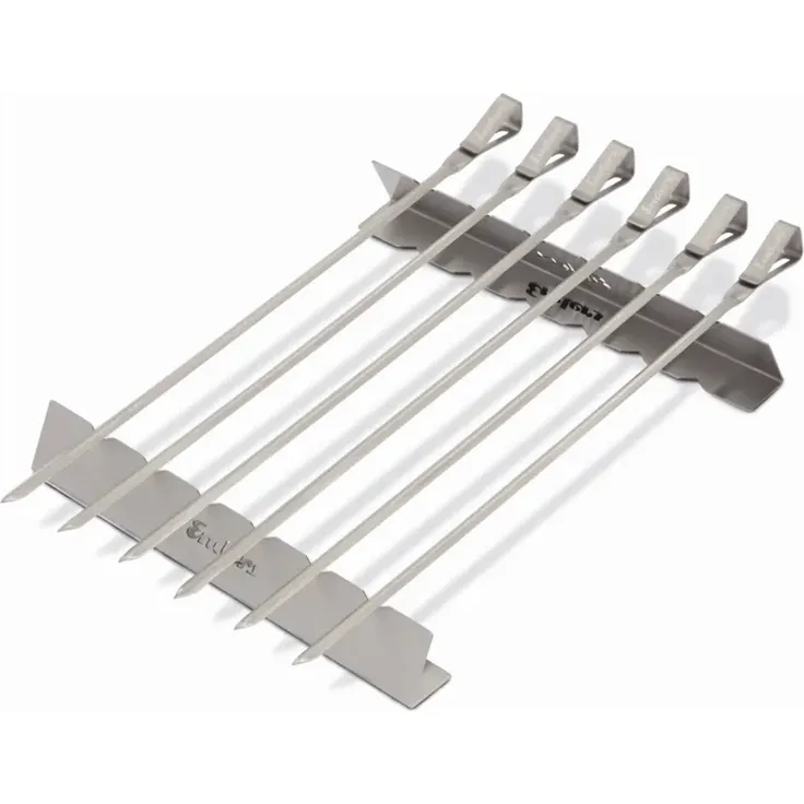 Enders® SCHASCHLIKSPIESS-SET XL EDELSTAHL, 6 Stück, inlusive Spießhalter, Grillspieße, Fleischspieße, Grill-Zubehör, Gasgrill, BBQ Spieße für Schaschlik, Fleisch und Gemüse, Wiederverwendbar, #8808