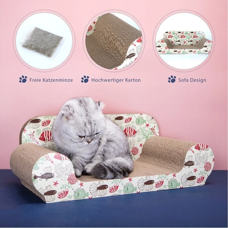 nobleza Kratzpappe Katzenkratzbrett mit Katzenminze Kratzbrett für Katzen – Bild 2