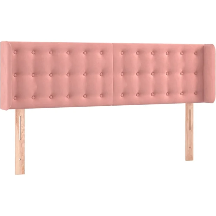 vidaXL Kopfteil mit Ohren Rosa 147 x 16 x 78/88 cm Samt 3119255 – Bild 2