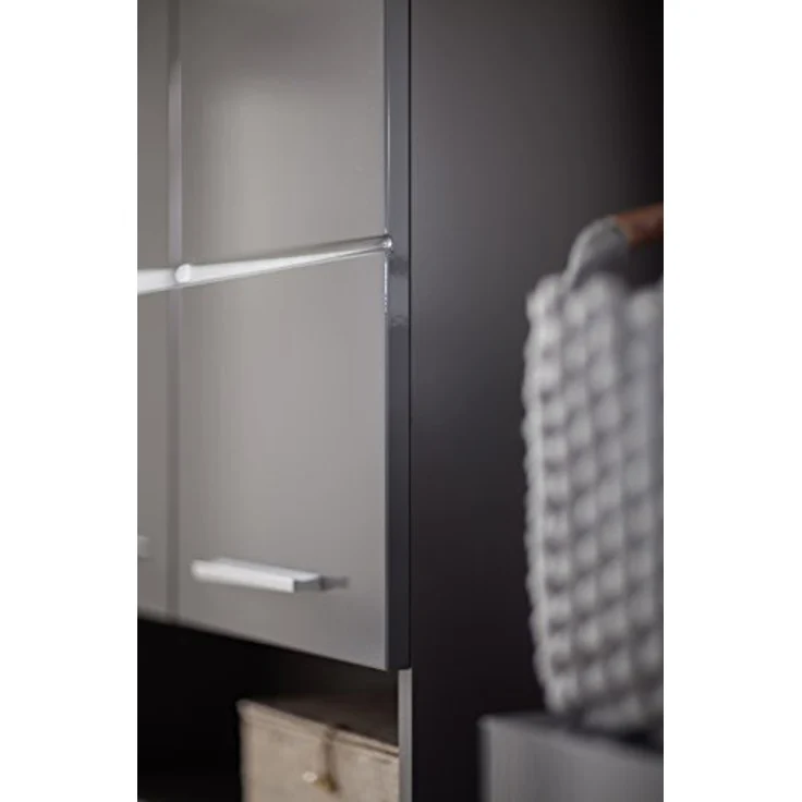 Trendteam 'Amanda' Hochschrank, Holz, Grau Hochglanz, 190 x 31 x 37 cm – Bild 9