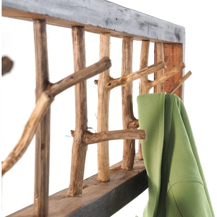 DESIGN DELIGHTS Wandgarderobe WANDGARDEROBE TREIBHOLZ UNIKAT, 80x22cm (BxH), Garderobe, Hakenleiste – Bild 2