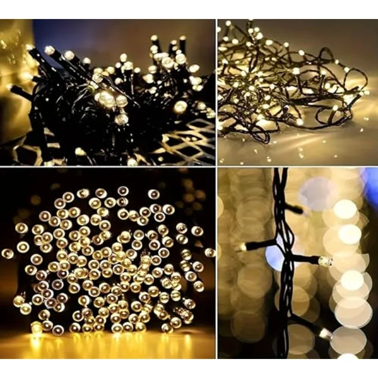 Montegoni LED-Lichterkette 10m 100 LEDs Lichterkette warmweiß, Weihnachtsdeko, IP65 Wasserdicht, 8 Lichtmodi, Ferbedienung mit Timer und Memory Funktion, IP65 – Bild 2