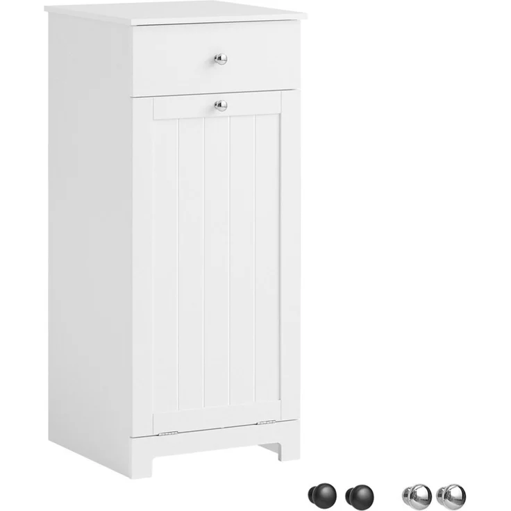 SoBuy BZR21-W Wäscheschrank, MDF, Lackiert, Weiß, 38 x 90 x 40 cm – Bild 1