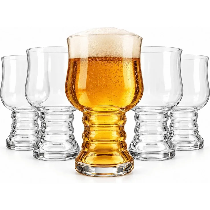 Sendez Bierglas 6er Set Biergläser 500 ml Craft Beer Gläser mit Profilfuß, 6-tlg, Glas – Bild 1
