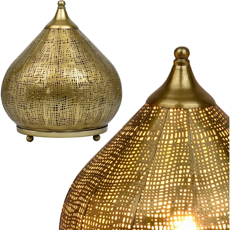 Marrakesch Orient & Mediterran Interior Nachttischlampe Orientalische Deko Tischlampe Nachttischlampe Lampe Jamiel Gold, Leuchtmittel nicht im Lieferumfang enthalten, Handarbeit – Bild 7