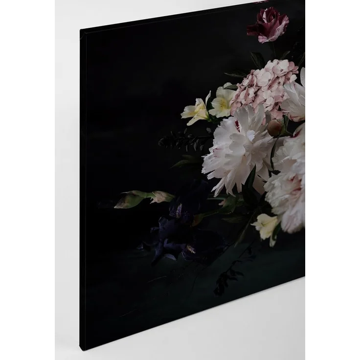 Blumen Leinwandbild Weiß Schwarz 90x60 DD120255 Wohnzimmer Wandbild Floral – Bild 9