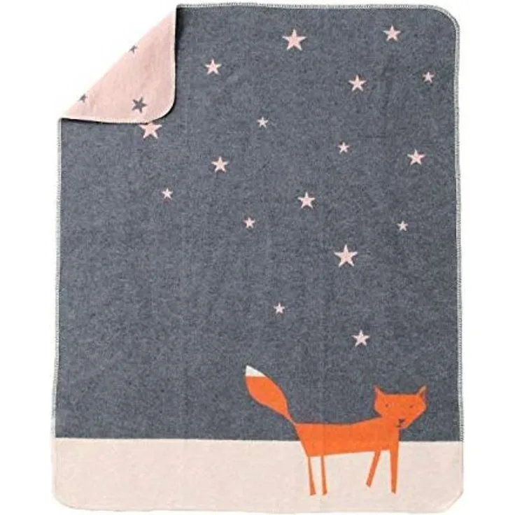 Babydecke. ca. 90x70 cm. Fuchs unter Sternen