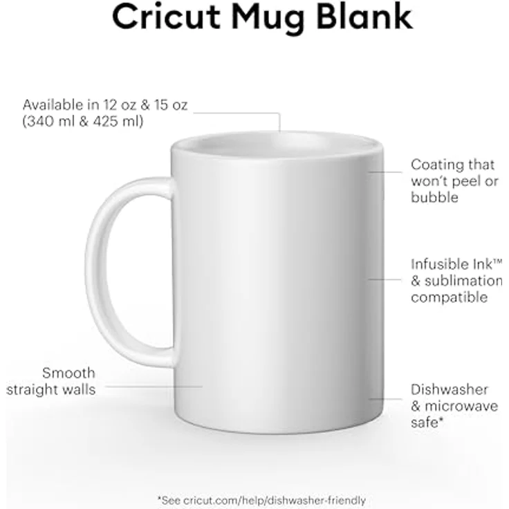 Cricut Keramikbecher-Rohling | 2 Stück | 425 ml (15 fl. Oz) | Weiß – Bild 11