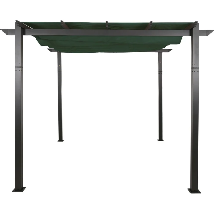 Mendler 'HWC-N93' Pergola, stabiles 8cm-Gestell mit Schiebedach UV50+ 3x3 m, Aluminium, Grün – Bild 7