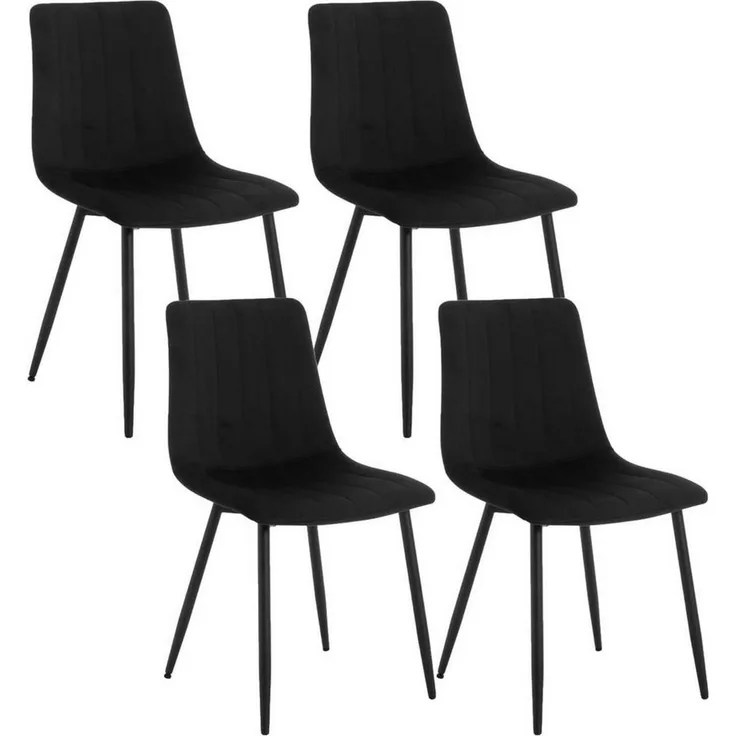 Klihome Polsterstuhl (4 St), Küchenstuhl, Wohnzimmerstuhl, Sitzfläche aus Samt