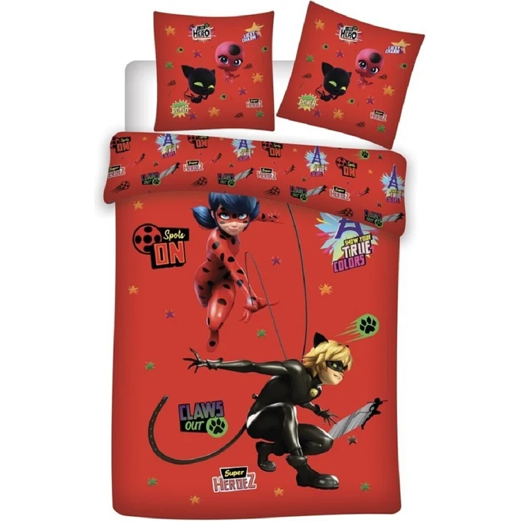 Miraculous Ladybug Bettwäsche-Set 140x200 cm – Bettbezug und Kissenbezug aus Microfaser – Bild 1