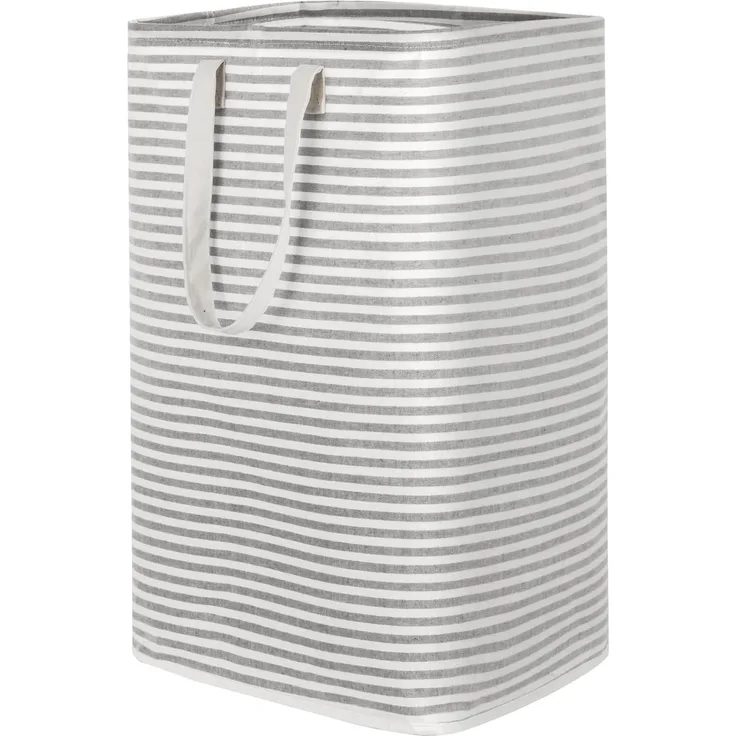 Lifewit 75L Groß Wäschekorb Organizer mit erweitertem Griff, Faltbarer Wäschesammler Wäschebox Aufbewahrungskorb, Tragbar Wäschesortierer für Wäsche, Kleidung, Decken, Kissen, Wäschekörbe, Grau