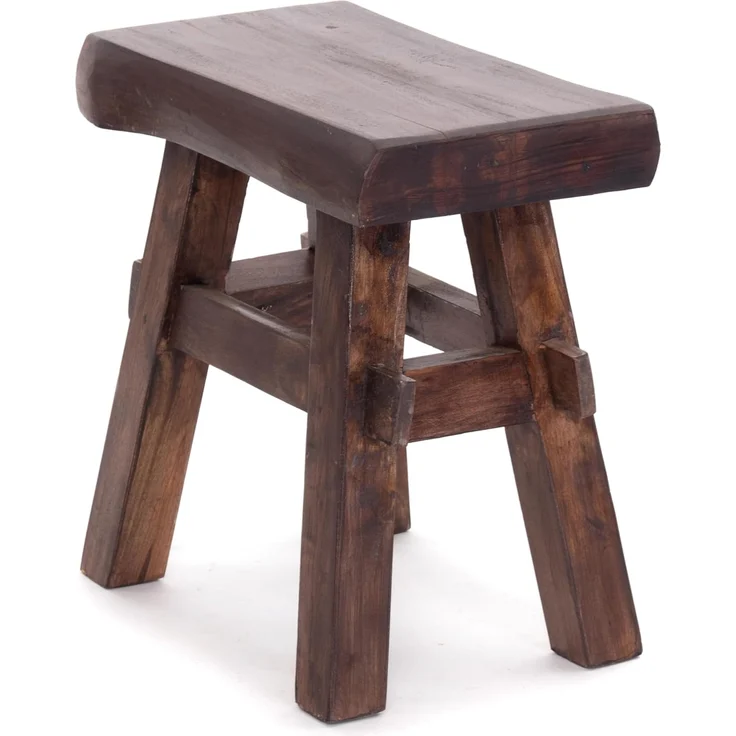 Hocker Vintage 40 Massivholz dunkelbraun – Bild 5