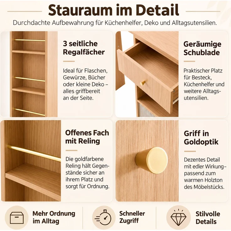Bartisch mit 360° drehbarem Regalmodul, 120-183×30×100 cm, mit Stauraum und LED-Beleuchtung – Bild 9