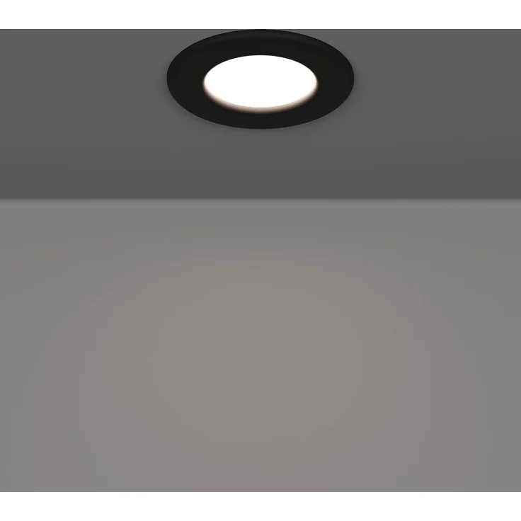 EGLO connect.z 3er-Set Smart-Home LED Bad-Einbaustrahler Fueva 6-Z, flach, Ø 8,6 cm, ZigBee, App und Sprachsteuerung Alexa, RGB, warmweiß-kaltweiß, dimmbar, Metall Einbauspot schwarz, IP44 – Bild 2