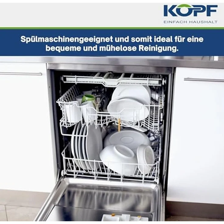 Kopf Topf-Set Kochtopfset Nelo, Edelstahl (7-tlg), mit Deckel, intelligenter Abgießhilfe & integrierter Siebfunktion – Bild 6
